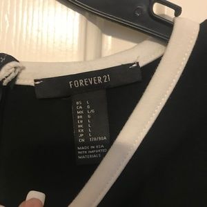 Forever 21 Black and White Midi Bodycon Dress - Size Large